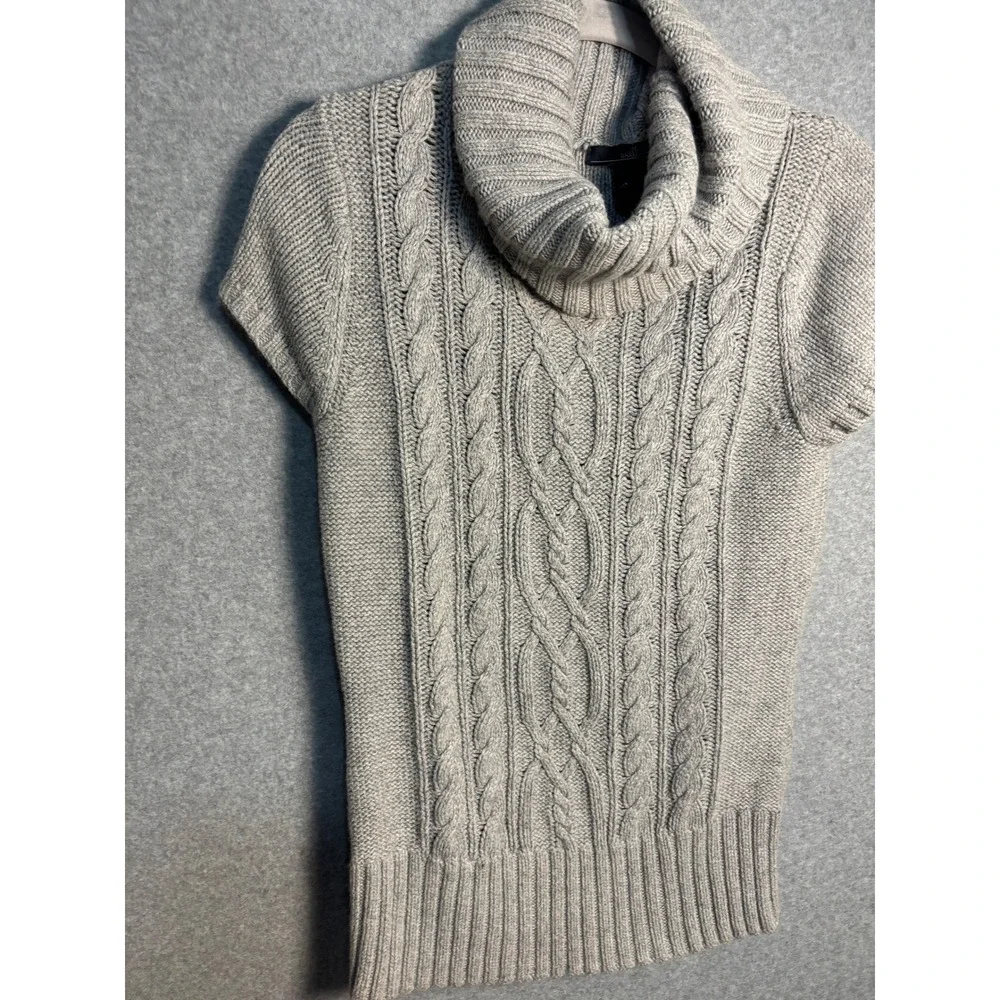 Willi Smith Cable Knit Turtleneck Sweater‎ Medium Angora Rabbit Hair Blend Gray